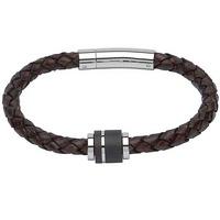 unique stainless steel carbon brown leather bracelet b276adb21cm