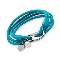 Unique Stainless Steel FWP Double 2 Strand Turquoise Bracelet B67TR