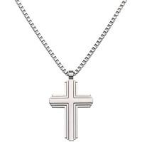 unique stainless steel matte polished cross pendant chain an 5850cm