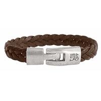 UNOde50 \'Fine Braid\' Brown Leather Bracelet PUL0042MAR H