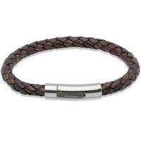 unique stainless steel antique brown leather bracelet b170adb21cm