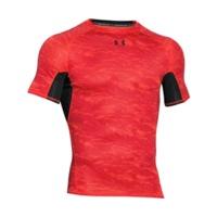 under armour mens heatgear compression short sleeve printed rocket red