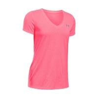 Under Armour Women\'s Short Sleeve Shirt UA Threadborne Siro Twist V-Neck pink shock