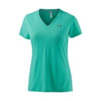 Under Armour Women\'s Short Sleeve Shirt UA Threadborne Siro Twist V-Neck absinthe green