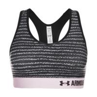 Under Armour HeatGear Armour Mid Bra Printed black/petal pink