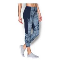 under armour womens mirror printed crop studio tights midnight navy l