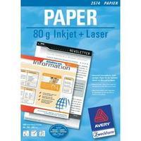 Universal printer paper Avery-Zweckform PAPER Inkjet + Laser 2574 DIN A4 80 gm² 500 Sheet White