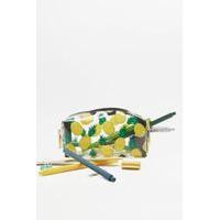 UO X Skinnydip Pineapple Pencil Case, YELLOW