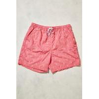 UO Swim Flamingo Embroidery Pink Swim Shorts, PINK