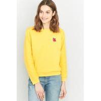 uo exclusive peter jensen apple reverse knit sweatshirt yellow