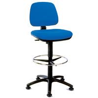 Upholstered High Lift Counter Chair Blue Fabric