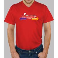 up and down - red shirt with v-neck closed for boys