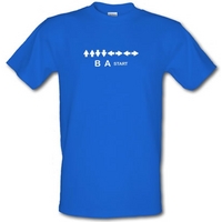 Up Up Down Down Left Right Left Right B A Start male t-shirt.