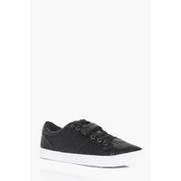 Up Trainers With Velcro Strap - black