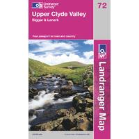 Upper Clyde Valley - OS Landranger Active Map Sheet Number 72