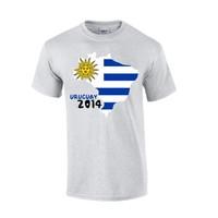 uruguay 2014 country flag t shirt grey