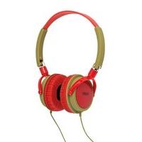 Urbanz Wild Light-Weight DJ Style Headphones - Khaki/Red