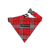 urban pup red checked tartan bandana