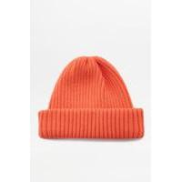 urban outfitters blood orange ribbed beanie orange