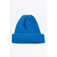 Urban Outfitters Sea Blue Ribbed Beanie, BLUE