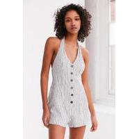 Urban Outfitters Parker Button-Front Halter Playsuit, IVORY