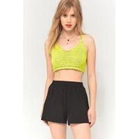 Urban Outfitters Crepe High Waisted City Shorts, BLACK