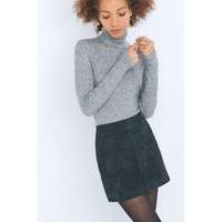 urban outfitters suede pelmet mini skirt khaki