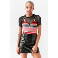 urban outfitters clean black patent faux leather mini skirt black