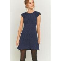 urban outfitters daytime polka dot navy dress navy