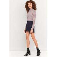 Urban Outfitters Scallop Wrap A-Line Skirt, NAVY