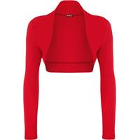 ursula basic long sleeve shrug red