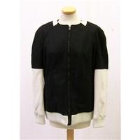 Urban Code - Size: 12 - Black & Cream Wool Leather Bomber Jacket