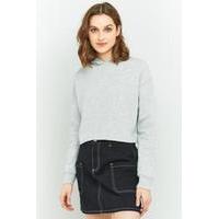 urban outfitters pullover cropped hoodie grey