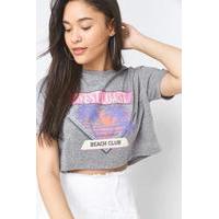 Urban Outfitters West Coast Cropped T-Shirt, GREY