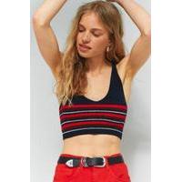 urban outfitters striped chenille cropped cami assorted