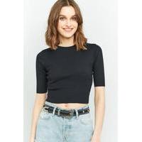 Urban Outfitters Ribbed Crop Top, BLACK