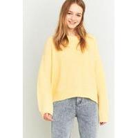 Urban Outfitters Fluffy Fisherman\'s Jumper, YELLOW