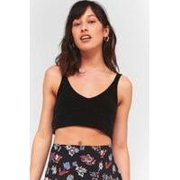 urban outfitters chenille cropped cami black