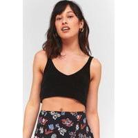 Urban Outfitters Chenille Cropped Cami, BLACK