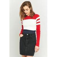 Urban Outfitters Striped Football Jumper, BLUE