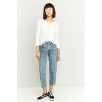 Urban Outfitters Sloppy Ribbed Long Sleeve Top, CREAM