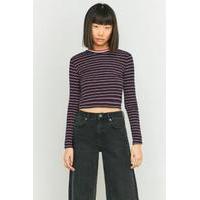 Urban Outfitters Navy Striped Tipped Crop Top, NAVY