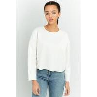 Urban Outfitters Fluffy Cropped Sweatshirt, CREAM