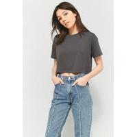 Urban Outfitters Washed Cropped T-Shirt, BLACK