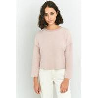 Urban Outfitters Fluffy Cropped Sweatshirt, PINK