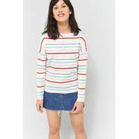 urban outfitters pastel rainbow striped long sleeve top assorted