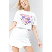 Urban Outfitters West Coast Cropped T-Shirt, WHITE