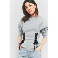 urban outfitters double corset sweatshirt grey