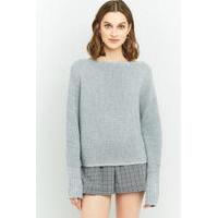 urban outfitters slash neck batwing sleeve jumper grey