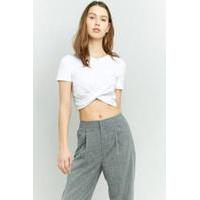 urban outfitters twist hem crop top white